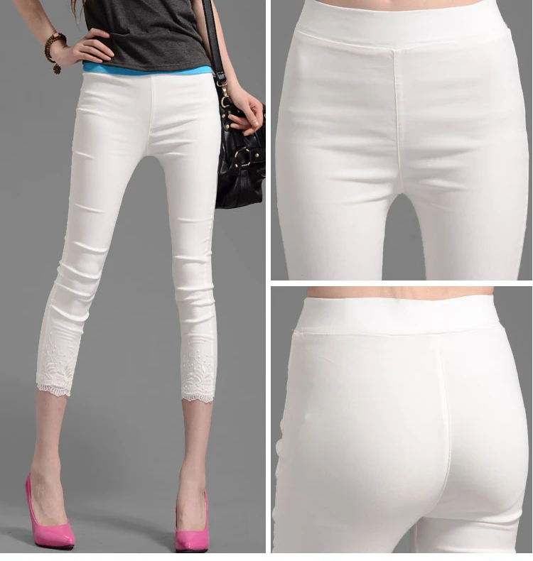 Женские летние тонкие капри из смеси хлопка большого размера XL облегающие