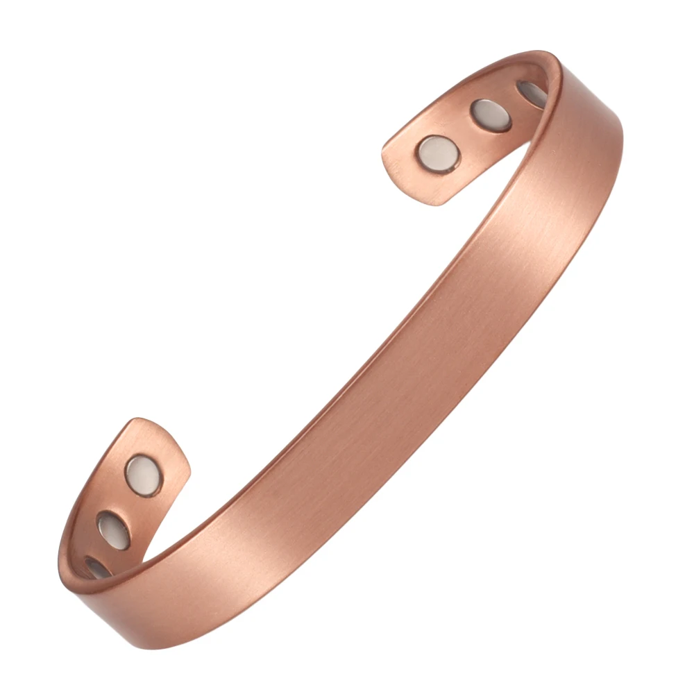 

Wollet Jewelry Pure Copper Bio Magnetic Bracelet Bangles for Men Women Rose Gold Open Cuff Anti Arthritis Rheumatism Health