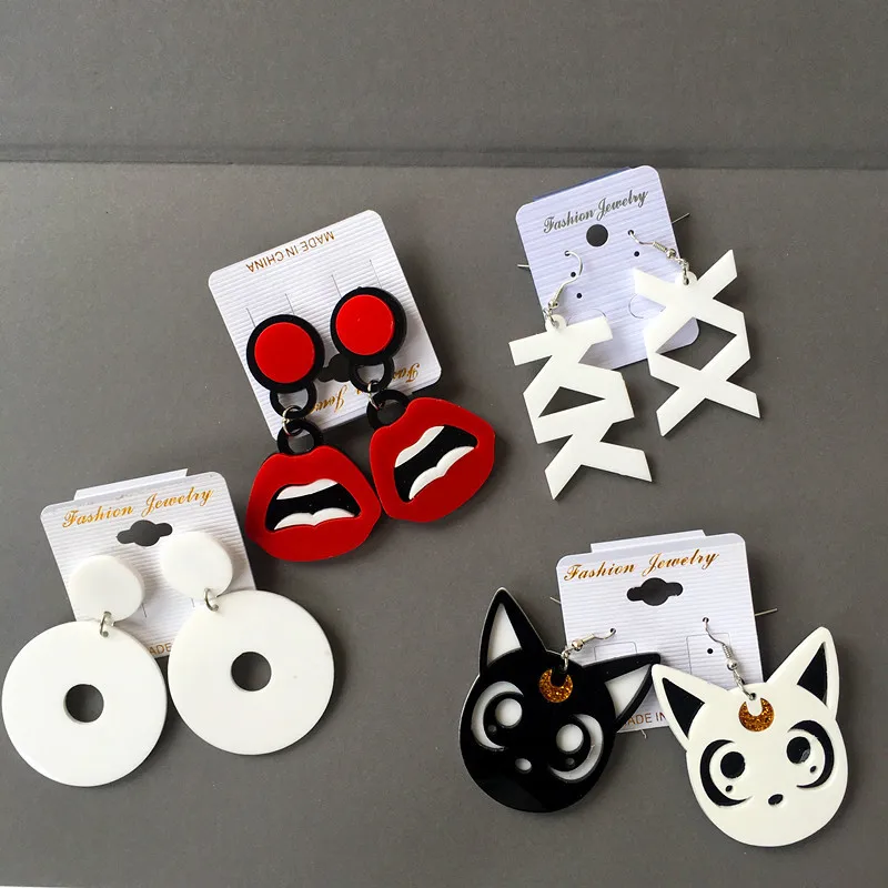 2021 увеличенные акриловые висячие серьги в виде мороженого с надписью кошки