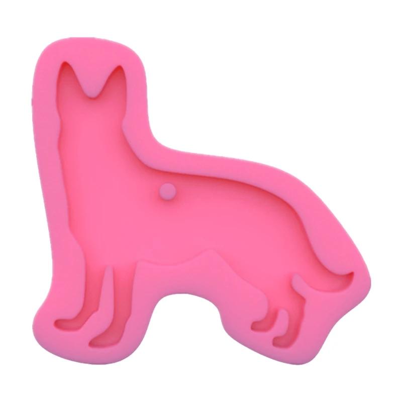 

DIY Shiny Dog Shaped Keychain Epoxy Resin Mold Jewelry Pendants Silicone Mould