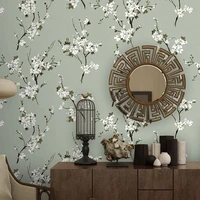 paysota new chinese plum blossom branch garden non woven wallpaper plain color retro style bedroom living room wall paper roll