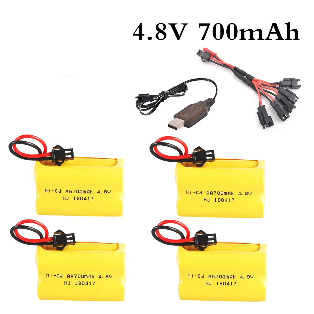 4pcs USB 4,8 v 700mah перезаряжаемый ni-cd aa 4,8 v bateria 4,8 v nicd ni cd аккумулятор 4,8 v 700mah Для радиоуправляемой лодки модель автомобиля игрушка - Цвет: 4pcs USB