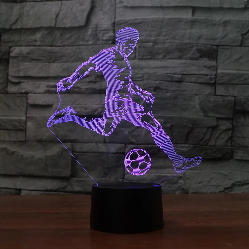 

Football Player 3D LED RGB Night Light 7 Color Change Desk Light Action Figures 2253 Kids Home Christmas Toys