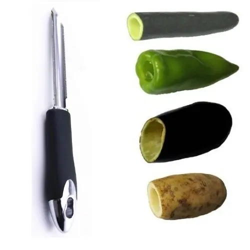 

Portable Chili Pepper corers Stainless Steel Zucchini Courgette Cucumber Special Kitchen accessories Gadgets with Serrated Edge