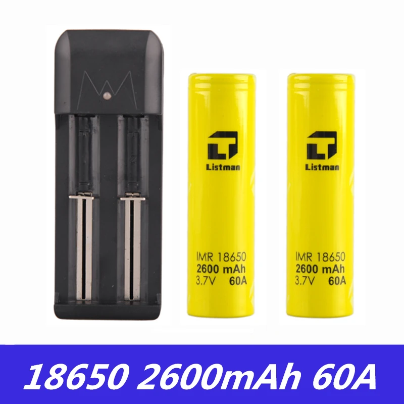 Vape батарея Listman IMR 18650 3 7 V 60A 2600mAh литий-ионный аккумулятор для бокс мод электронных