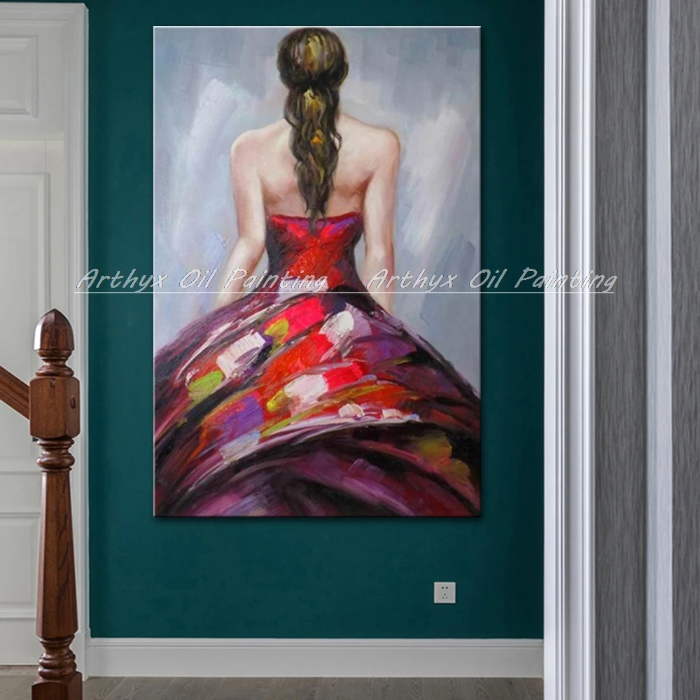 Картина маслом на холсте Arthyx с красивой девушкой современные абстрактные