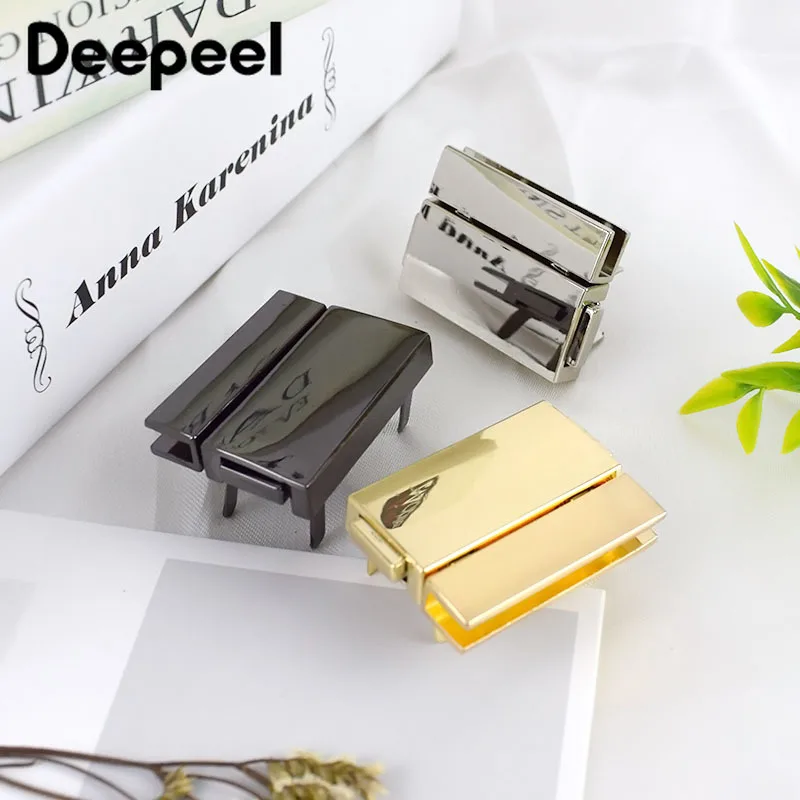

5pcs 38x29mm Rectangular Metal Press Push Locks Latch for Bags Snap Decorative Click Clasps Closure DIY Hardware Accessories
