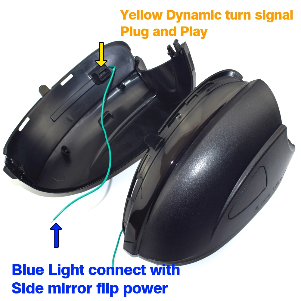 

For Volkswagen VW GOLF 6 VI MK6 GTI R line R20 Touran LED Dynamic Blue Turn Signal Blinker Side Rear-View Mirror Indicator Light