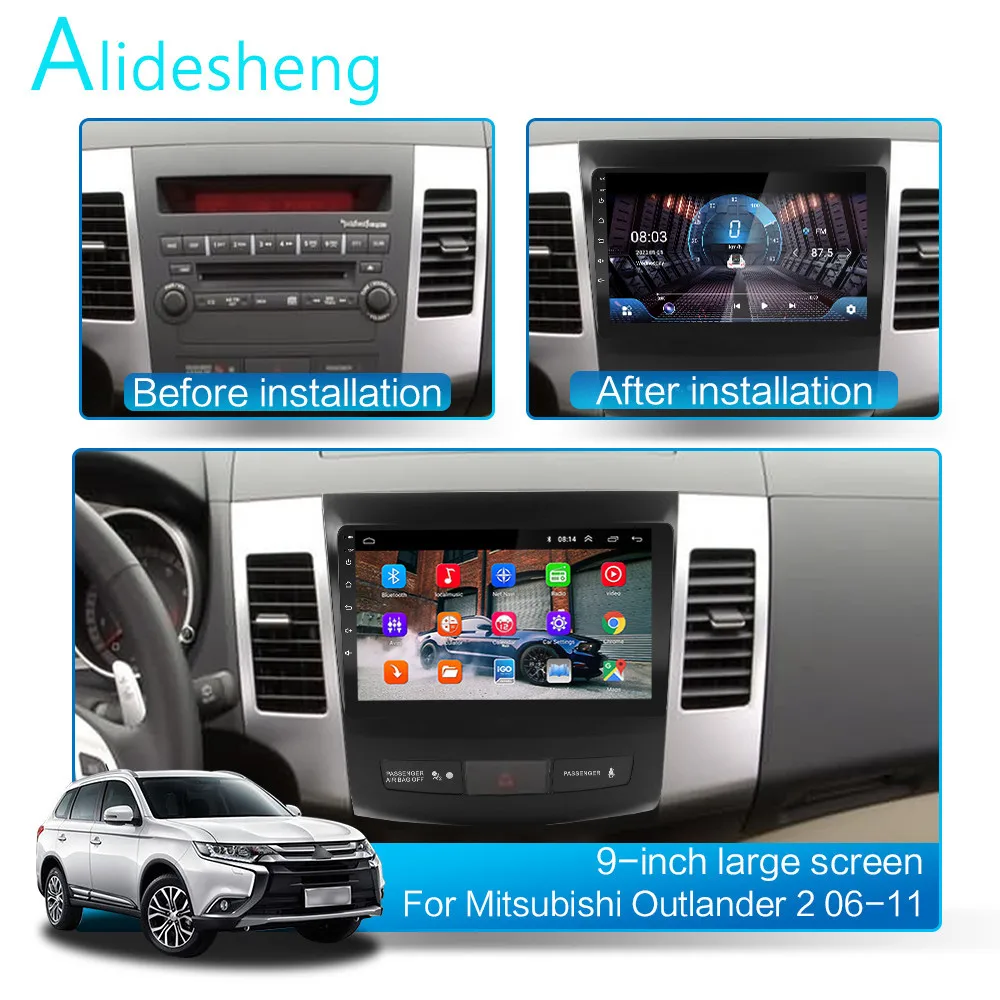 8GRAM+128GROM DSP 2 din Android 10.0 Car Radio Multimedia Video Player For Mitsubishi Outlander XL 2006 2007 2008-2011 carplay | Автомобили