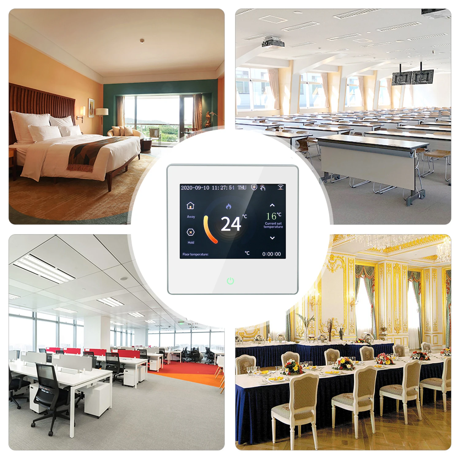 

Smart Thermostat LCD Touch-screen Weekly Programmable Thermostat with WIFI Electric Heating 16A Digital Temperature Controller