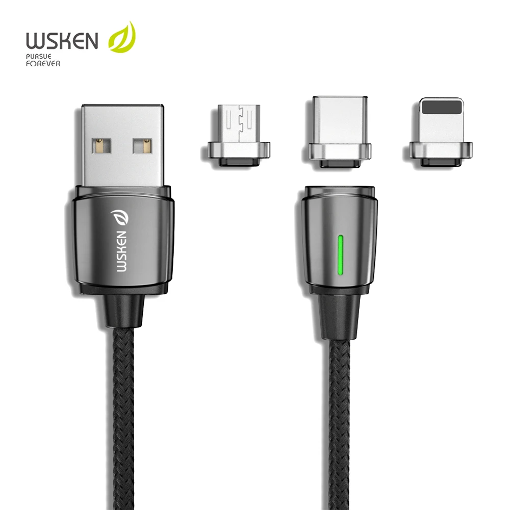 Магнитный usb кабель Wsken Mini 3 для iPhone 11 Pro Max Micro USB type C samsung huawei Google Android шнур