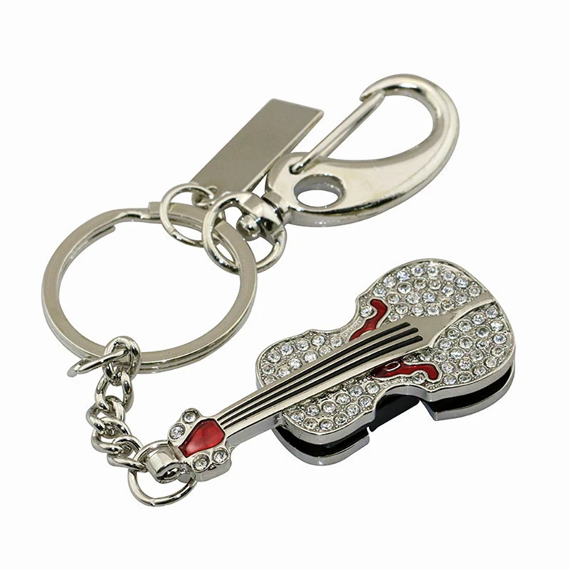 Металлический кристалл гитара USB флеш накопитель U диск 8GB Pen Drive 16GB 32GB Pendrive 64GB 128GB