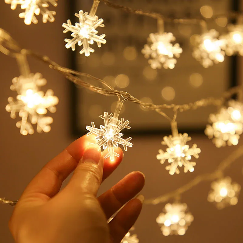 

Christmas Decoration Snowflakes Fairy Light Garland Led Lights Christmas Decoration for Home New Year 2022 Decor Christmas Light