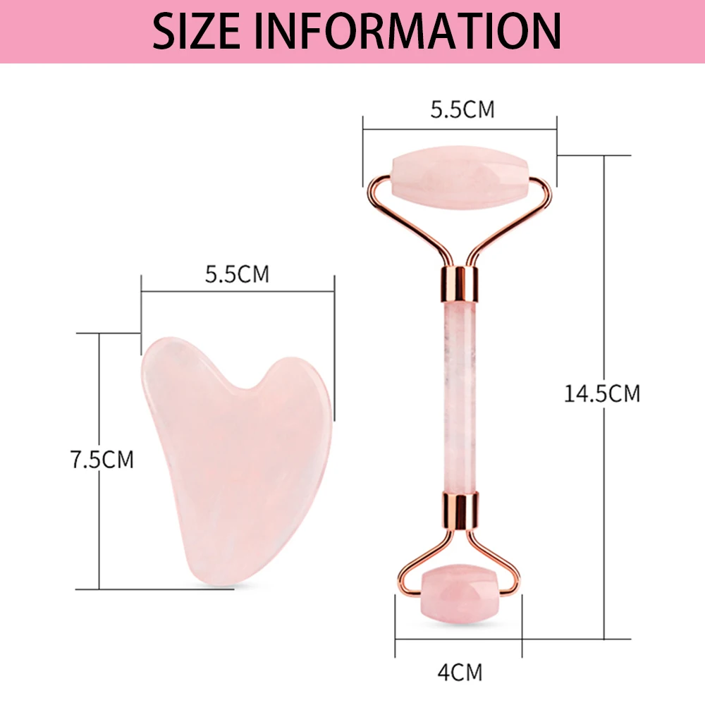 Натуральный розовый кварц Нефритовый ролик для гуаши набор снятия морщин