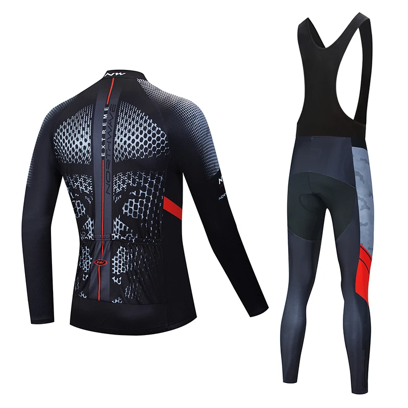 2020NW теплый плюс бархатный велосипедный костюм с длинными рукавами для горного