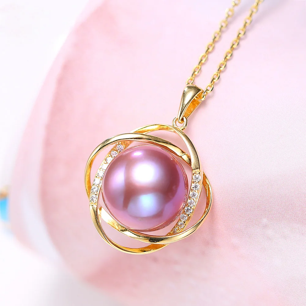 

Luxury Pearl Pendant Necklace Gold Color Necklace Pendant Crystal Zircon Flower Ladies Wedding Birthday Party Jewelry Necklace