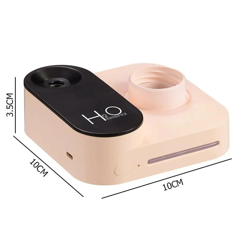 

Camera Shape Mineral Water Bottle Humidifier Home Office Aroma Essential Oil Diffuser USB Fogger Mist Maker with Night Light
