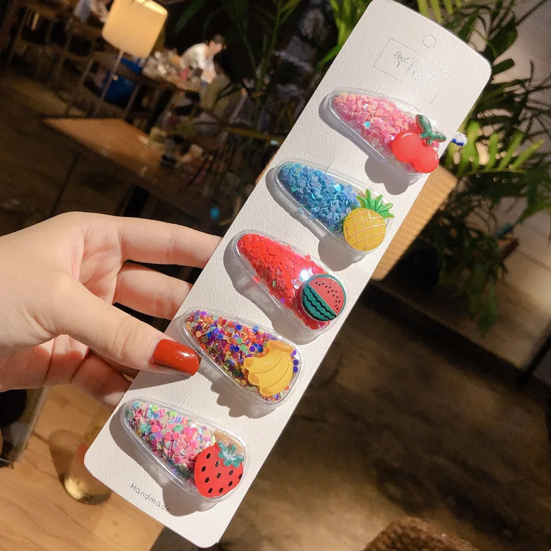 5 шт./компл. милые для маленьких девочек Заколки волос со стразами заколки с