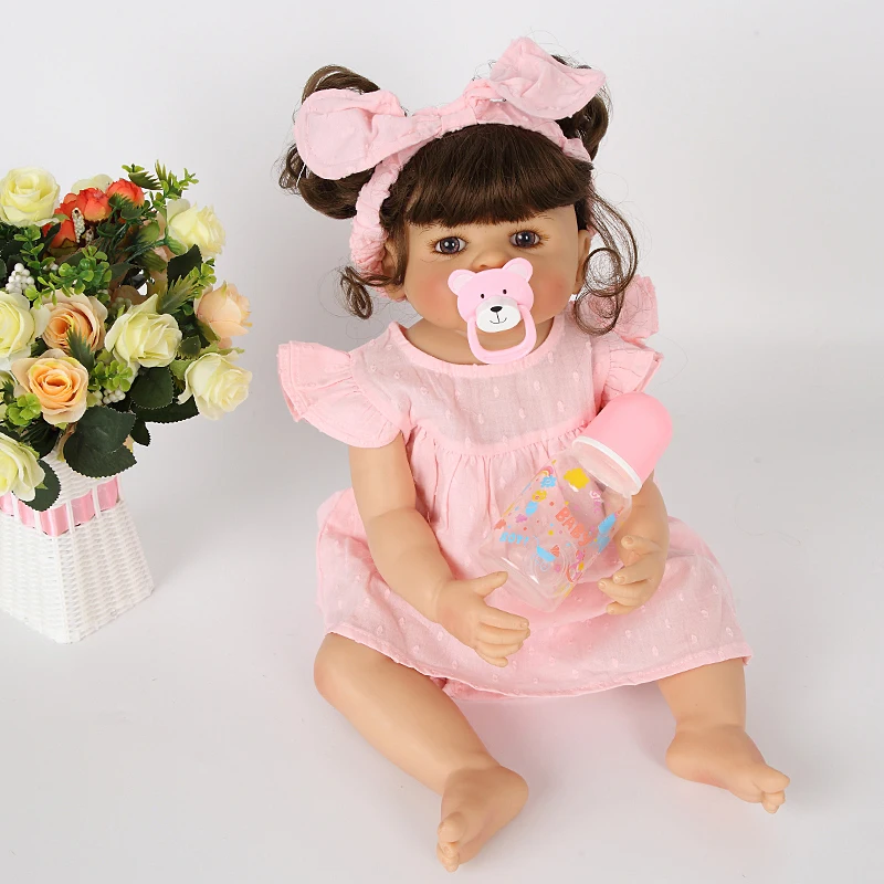 Полностью Силиконовое тело Reborn Baby Blonde девочки игрушка виниловая новорожденная