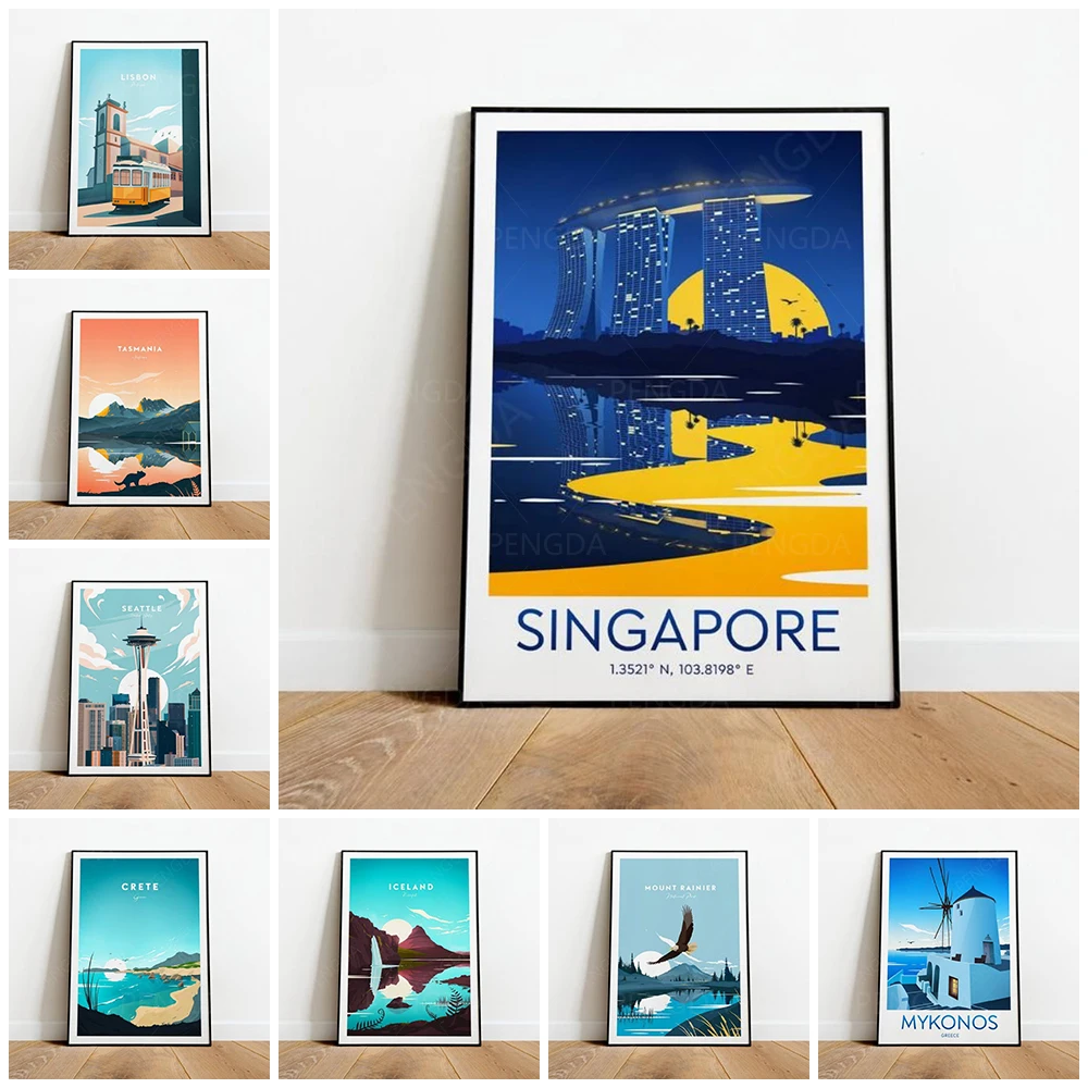 

Hd Prints Home Decor Brid View Cartoon Blue Sky Pictures Cute Wall Artwork Modular Poster Painting Canvas Living Room No Framed