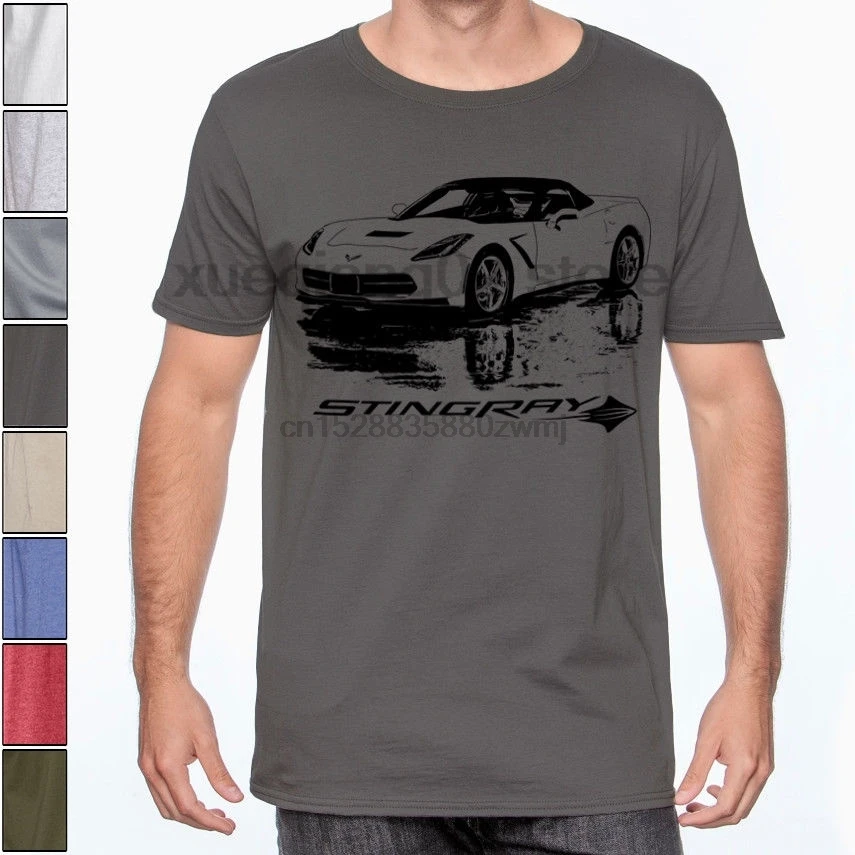 

Corvette Stingray Custom Art Muscle Car Soft Cotton T-Shirt Multi Colors