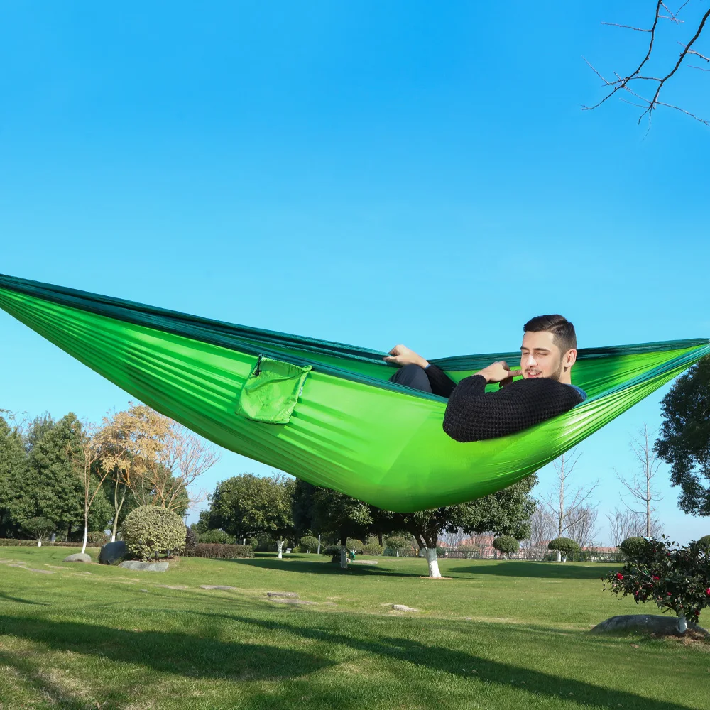 

Lightweight Super Large Parachute Hammock 210T Nylon Fabric Hanging Hamac For Outdoor Camping Survival Beach Yard 320*200cm