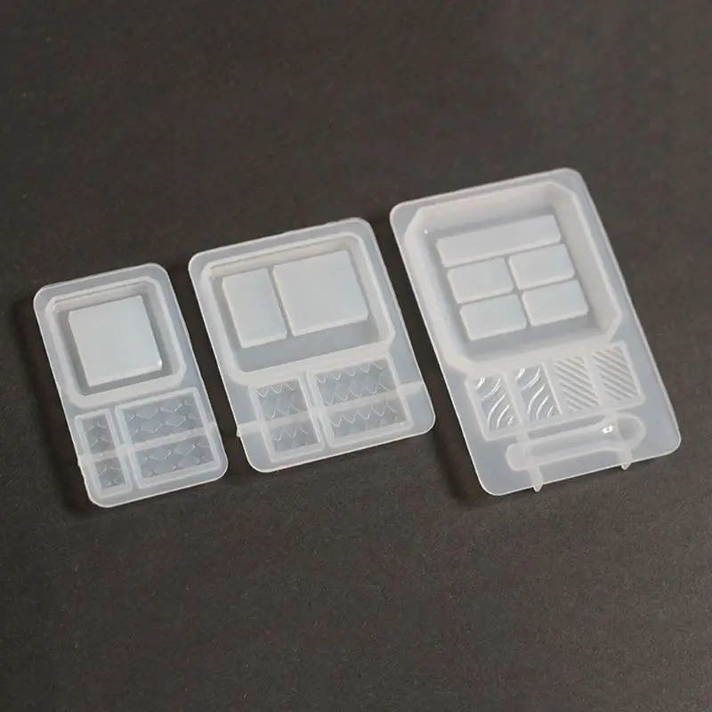 

28TA 1 Set Lipstick Eyeshadow Palette Epoxy Resin Mold Makeup Case Keychain Pendant Resin Mold Jewelry Making Tools Art Craft