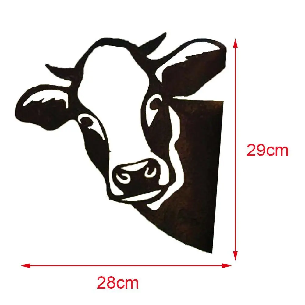

2021 Hot Art Hanging Metal Peeking Cow Ornaments Outdoor Garden Home Adornment New Decor K7E6
