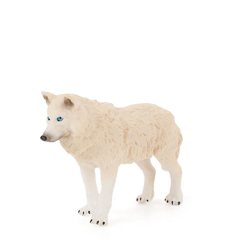 Горячая продажа дикий зверь животных Белый Волк моделирование маленький белый