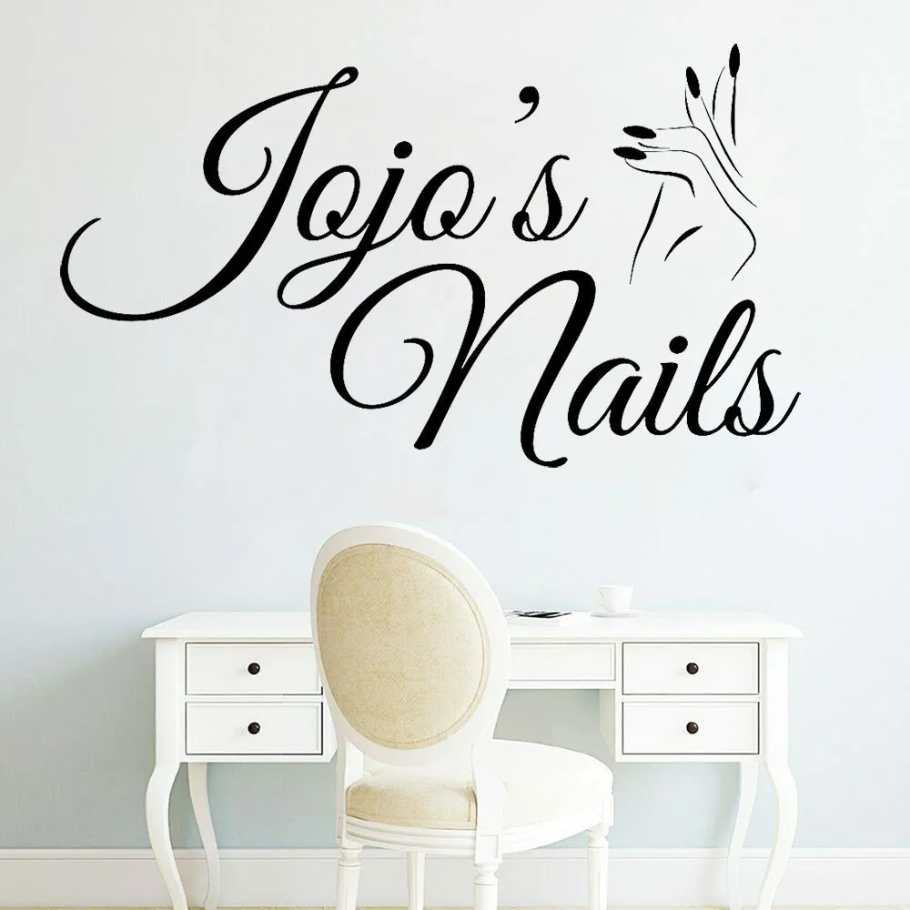 

Nail Beauty Salon Wall Decals Manicure Design Woman Hand Window Sticker Vinyl Removable Nails Art Nail salon Decor Mural Z887