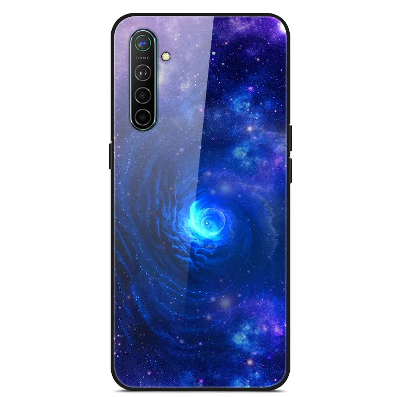 Чехол для Oppo Realme X2, чехол из закаленного твердого стекла для Oppo Realme XT X2 Pro, чехол, мягкий силиконовый бампер с принтом