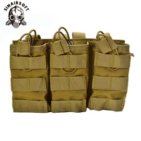 sinairsoft tactical triple open top 5 56 7 62 military fast tactical magazine pouch molle mag tri holster ammo bag nylon
