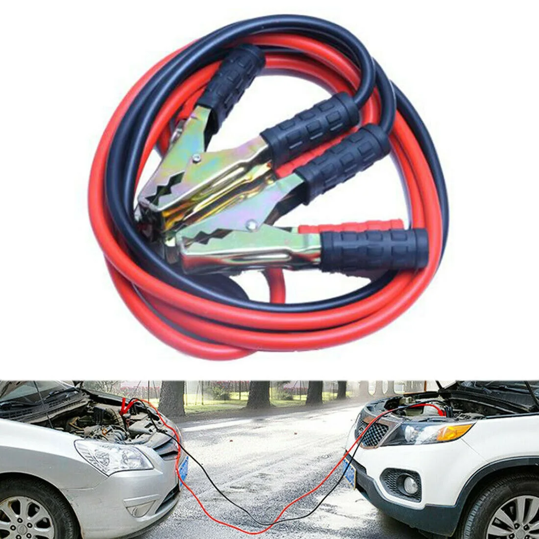 

1Pair 2M Car Battery Line Emergency Power Supply Cord Cable Clip Copper Wire