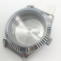 new 2021 40mm mens watch accessories sapphire glass date window silver watch case for eta miyata 2813 movement
