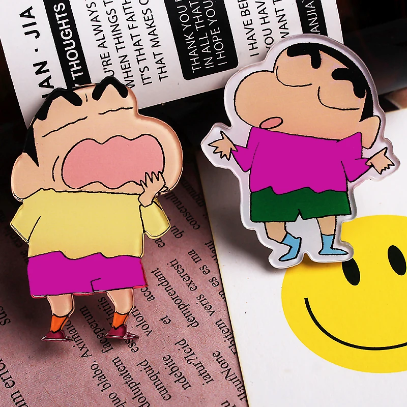 1 шт. Crayon Shin-chan мультфильм демон значки на одежду акриловые значки Kawaii значки на рюкзак булавка брошь значок Y13