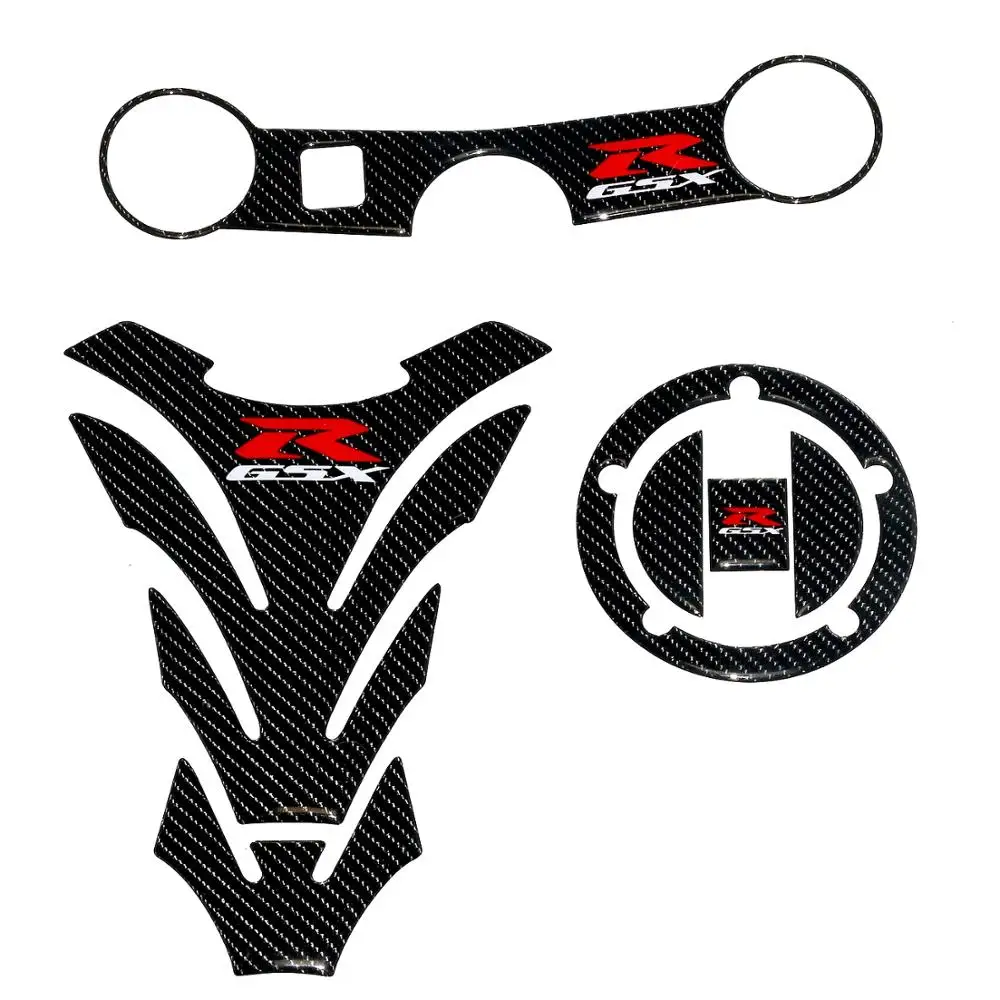 

Carbon Fuel Tank Cap Sticker Pad Fork Triple Tree Upper Clamp Decal For SUZUKI GSXR 600 750 2004 2005 / GSX-R 1000 2003 2004