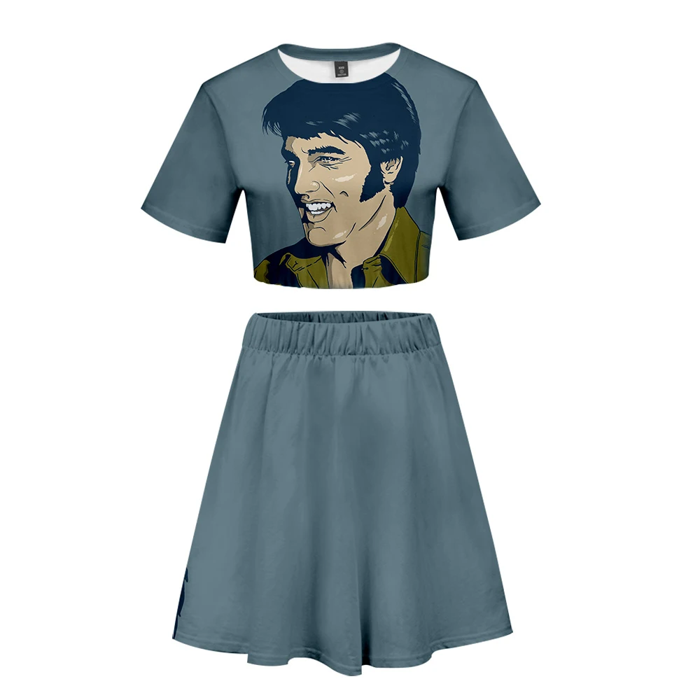 Костюм с короткой юбкой Elvis Presley лидер продаж комплект из 2 предметов: футболка