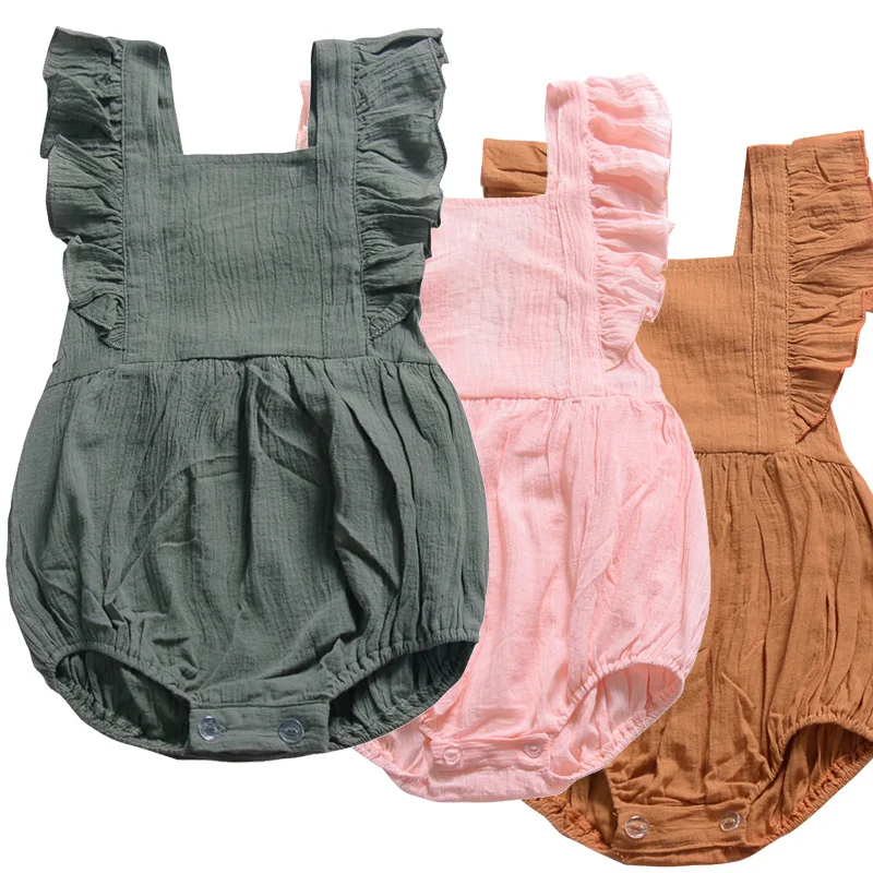 Детский хлопковый комбинезон на возраст 0 24 месяца|Ромперы| |