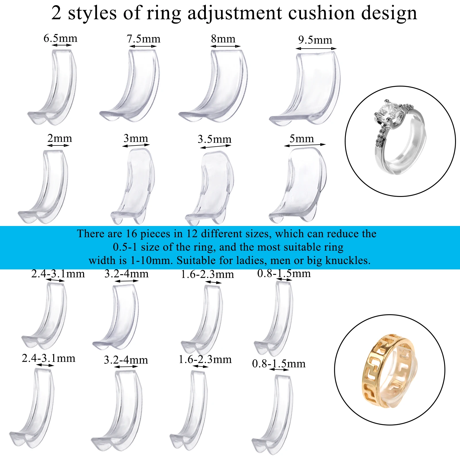 

30 PCS Loose Ring Size Adjuster Invisible Ring Size Adjuster