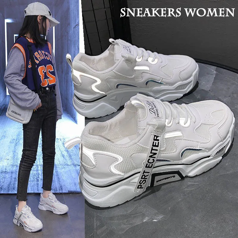 

Sneakers women new spring and autumn fashion casual white shoes show feet small sports women's shoes platform shoes