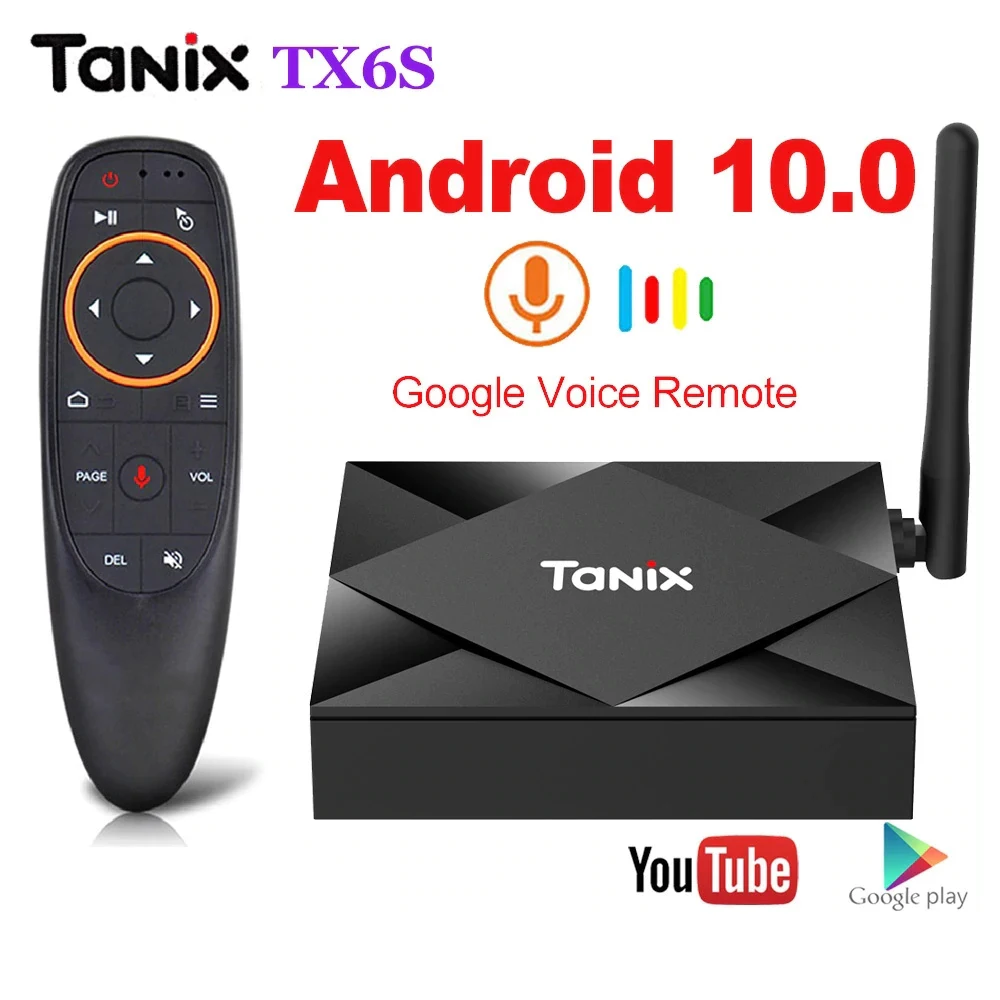 

ТВ-приставка Tanix TX6S, Android 10, 4 + 32/64 ГБ, 4 ядра, 2 + 8 Гб