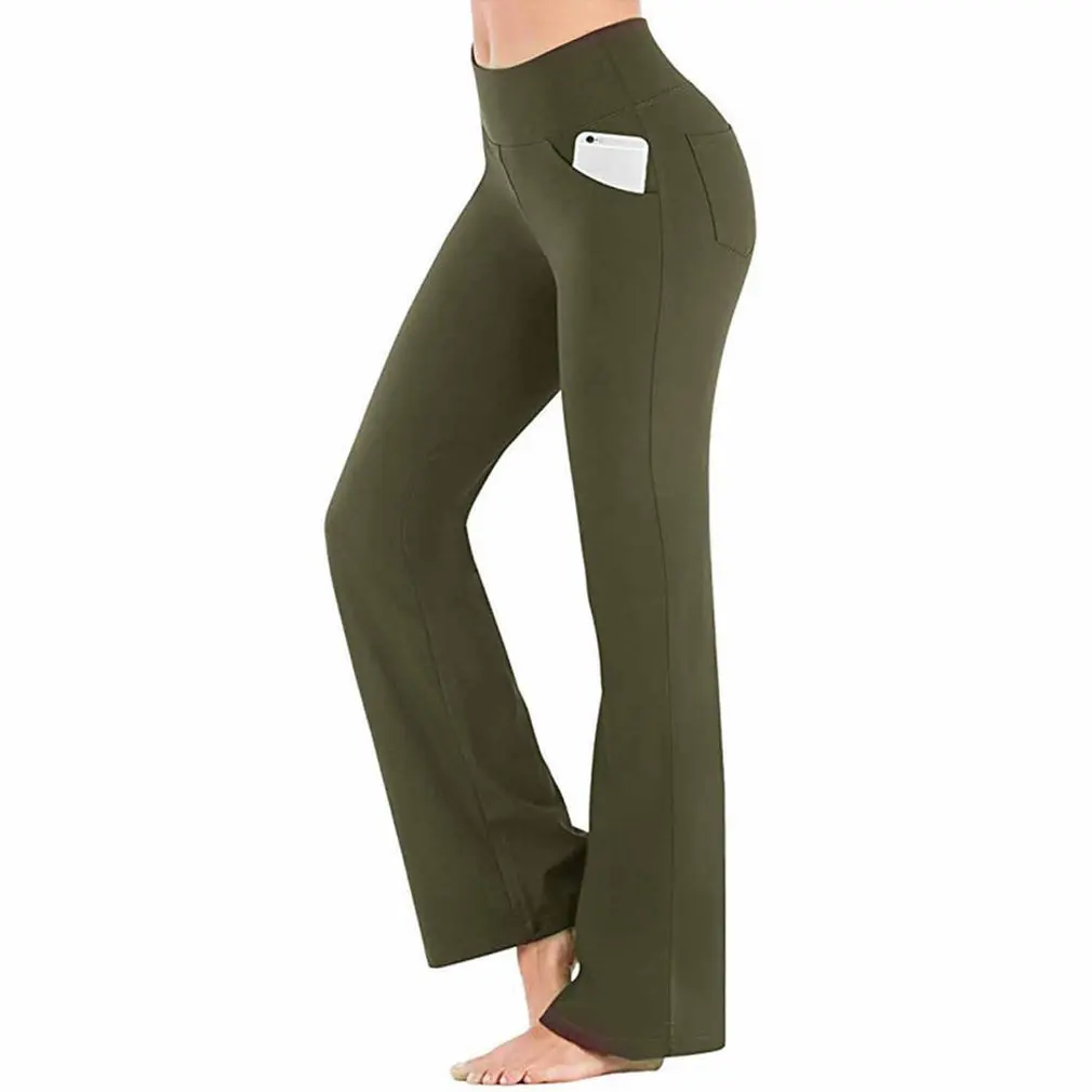 

Fashion Women Small Bell-bottomed Pants Polyester Pants High Waist Ladies Wide-leg Trouser Stretch Pants Sexy Black Trousers