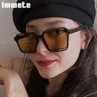 Imwete цветные Квадратные Солнцезащитные очки для женщин 2022 Роскошные брендовые дизайнерские новые очки оверсайз UV400 градиентные очки сексуальные женские