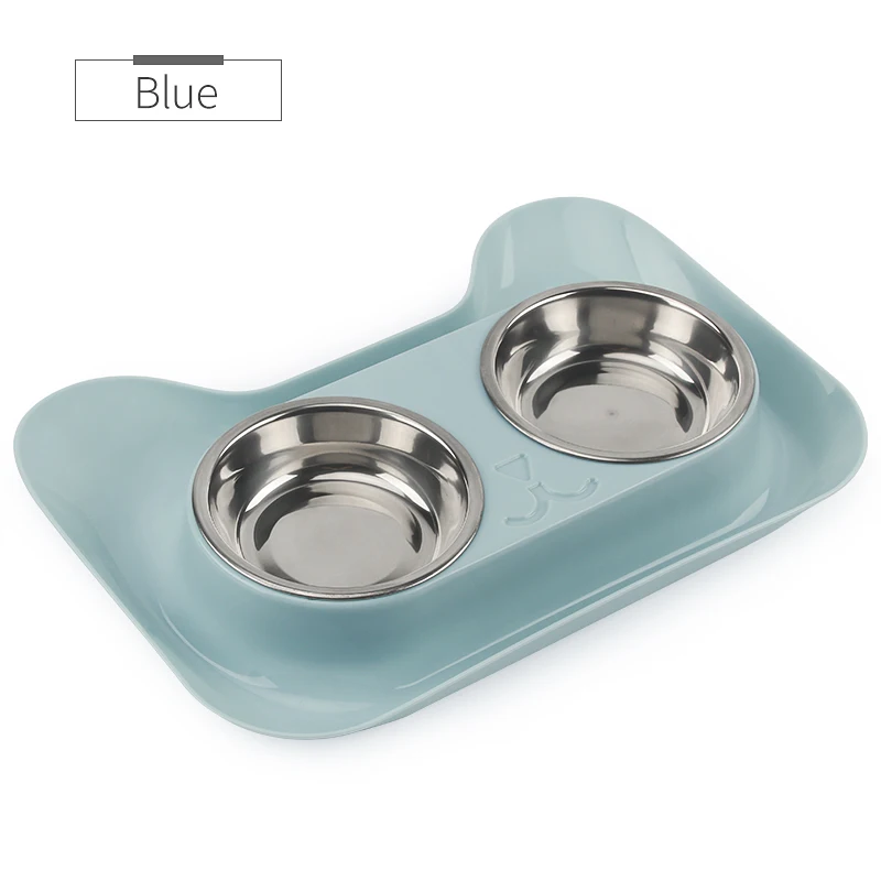 Милая миска для кошек, Нескользящие миски для домашних животных, двойная миска для корма для собак, для домашних животных, для кошек, для воды, повышенная кормушка