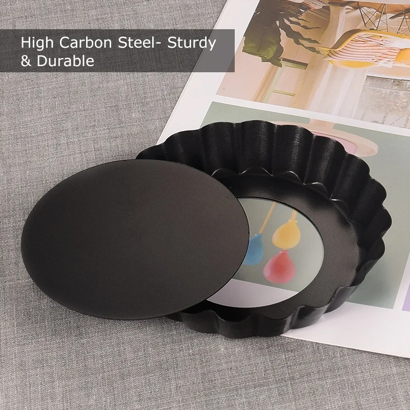 6 шт 3 9 дюймов Диаметр с антипригарным покрытием Киш сковородка Съемная круглый