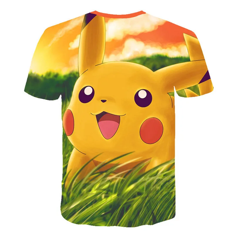 Футболка с 3D принтом pokemon Pikachu, мужские и женские топы, забавные летние свободные футболки с рукавами, большие размеры, S-6XL, новинка