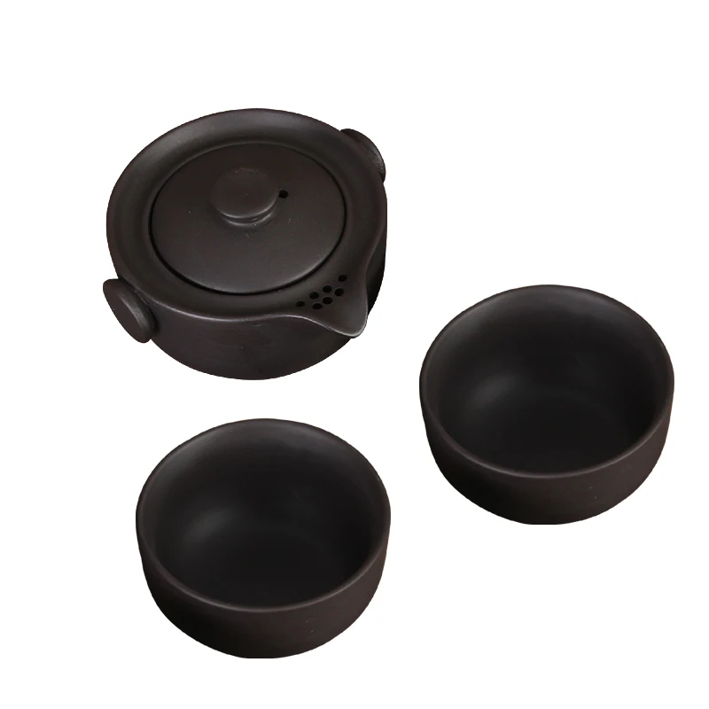 Фиолетовый Глиняный маленький чайный сервиз включает в себя 1 горшок 2 чашки XiShi