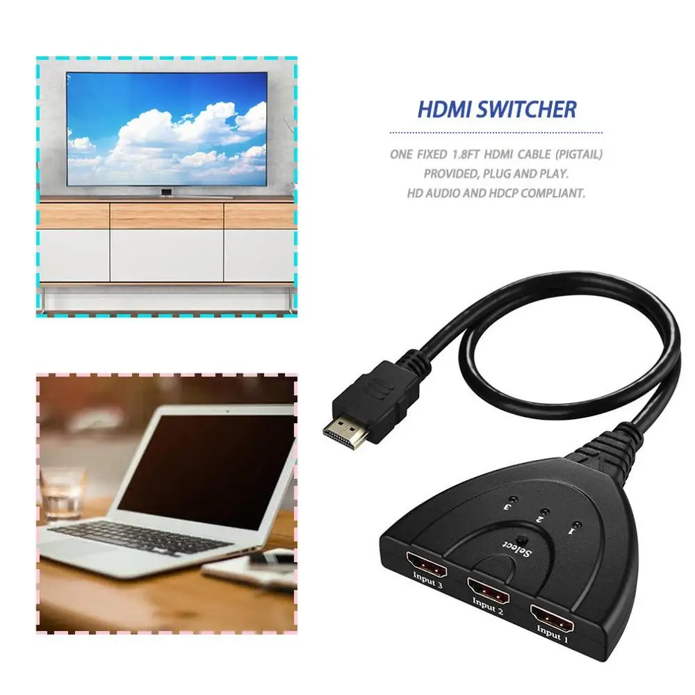 Порт способный 4K HDMI 1080P 3 в 1 выходной порт разветвитель Full HD * 2K коммутатор для DVD HDTV