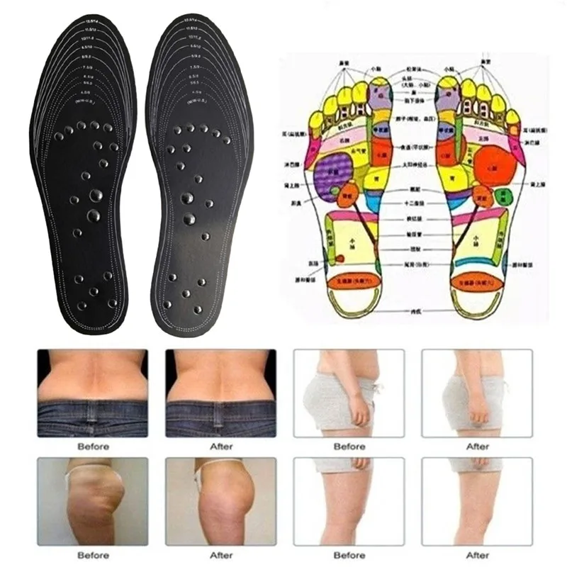 1 пара магнитных стелек для массажа ног похудения потеря веса память хлопок