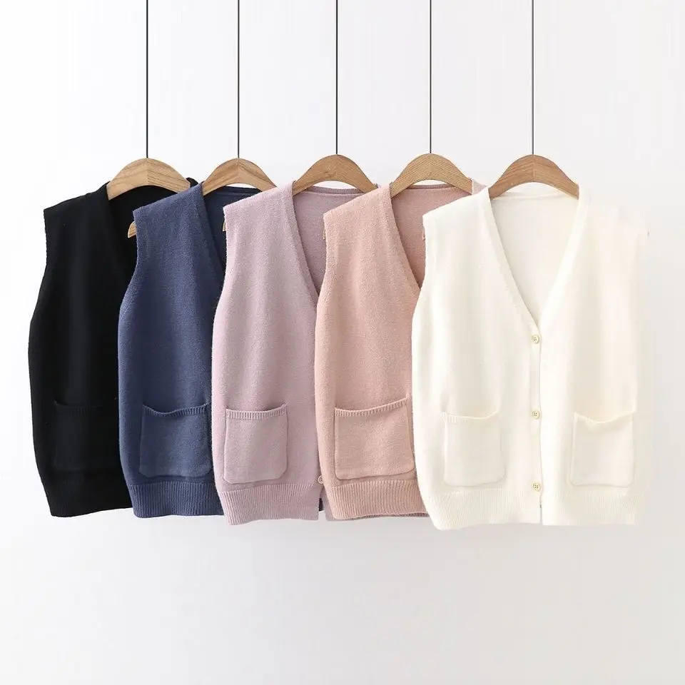 

Женский кардиган с V-образным вырезом, без рукавов